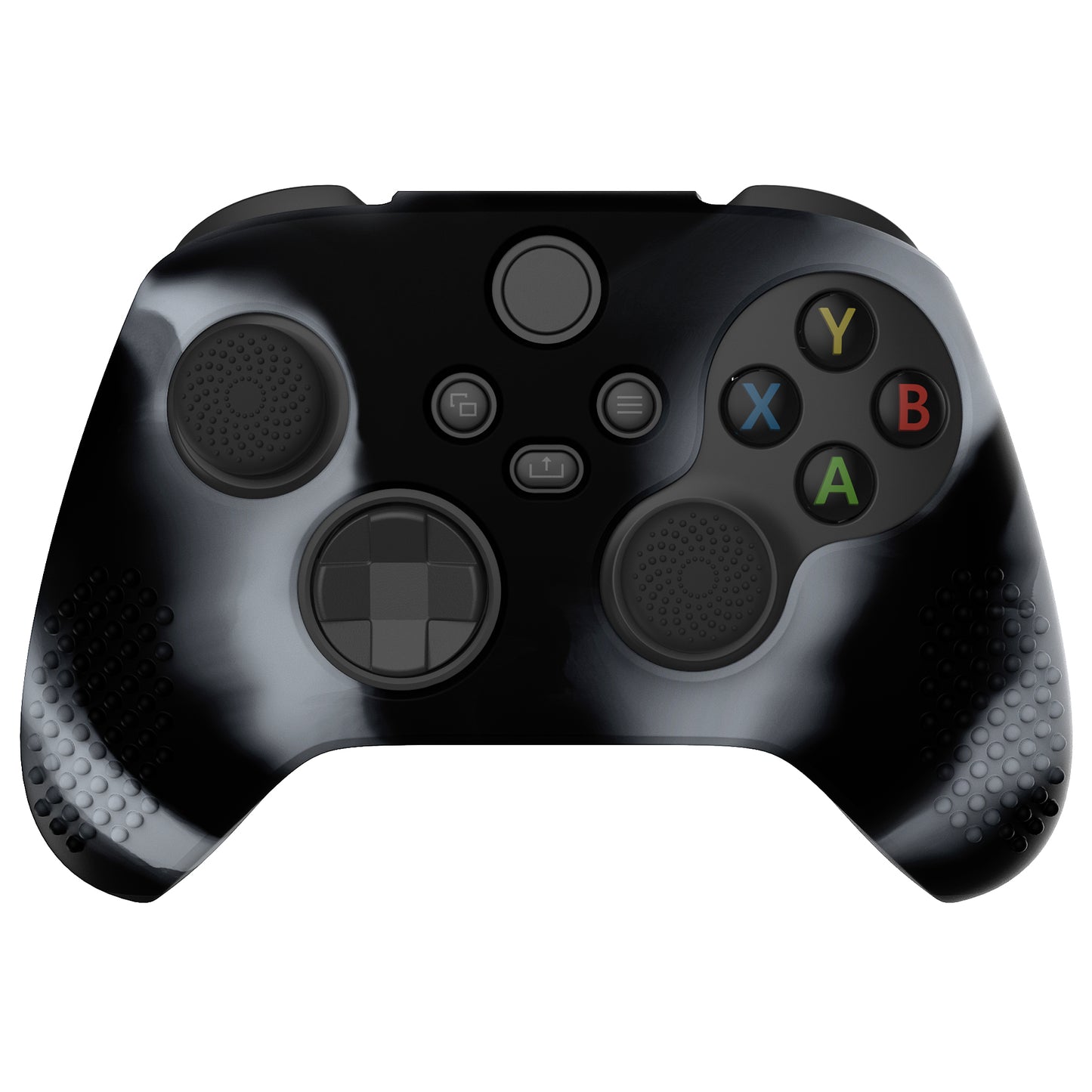 PlayVital 3D Studded Edition Anti-slip Silicone Cover Skin with Thumb Grip Caps for Xbox Series X/S Controller & Xbox Core Wireless Controller - New Hope Gray & Black - SDX3023 PlayVital