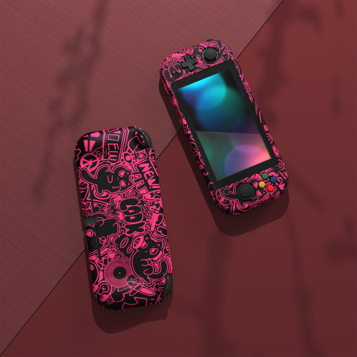 PlayVital PP&VV Hard Shell Protective Case with Screen Protector & Thumb Grip Caps & Button Caps for Nintendo Switch Lite - Black - PSLYR017 playvital