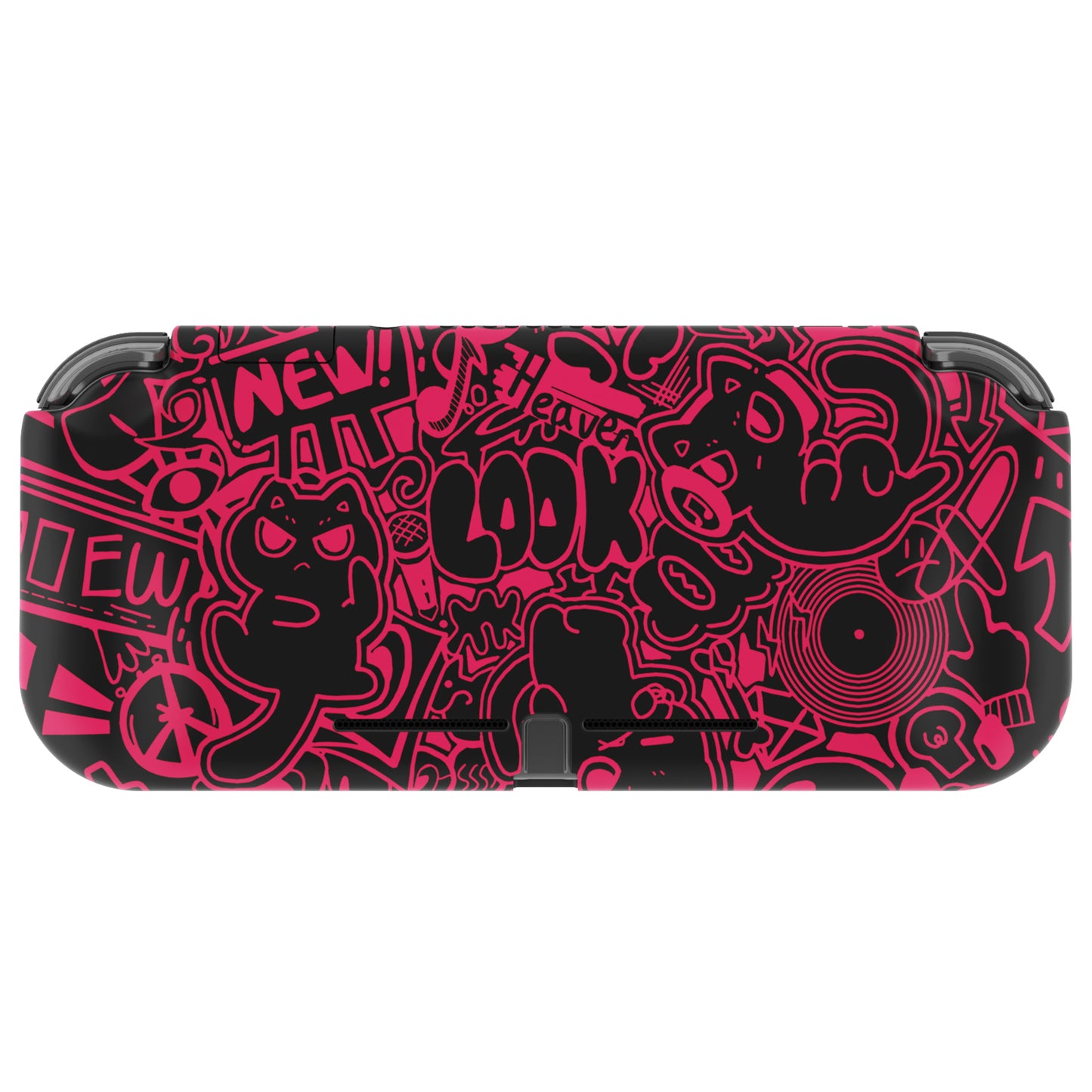 PlayVital PP&VV Hard Shell Protective Case with Screen Protector & Thumb Grip Caps & Button Caps for Nintendo Switch Lite - Black - PSLYR017 playvital