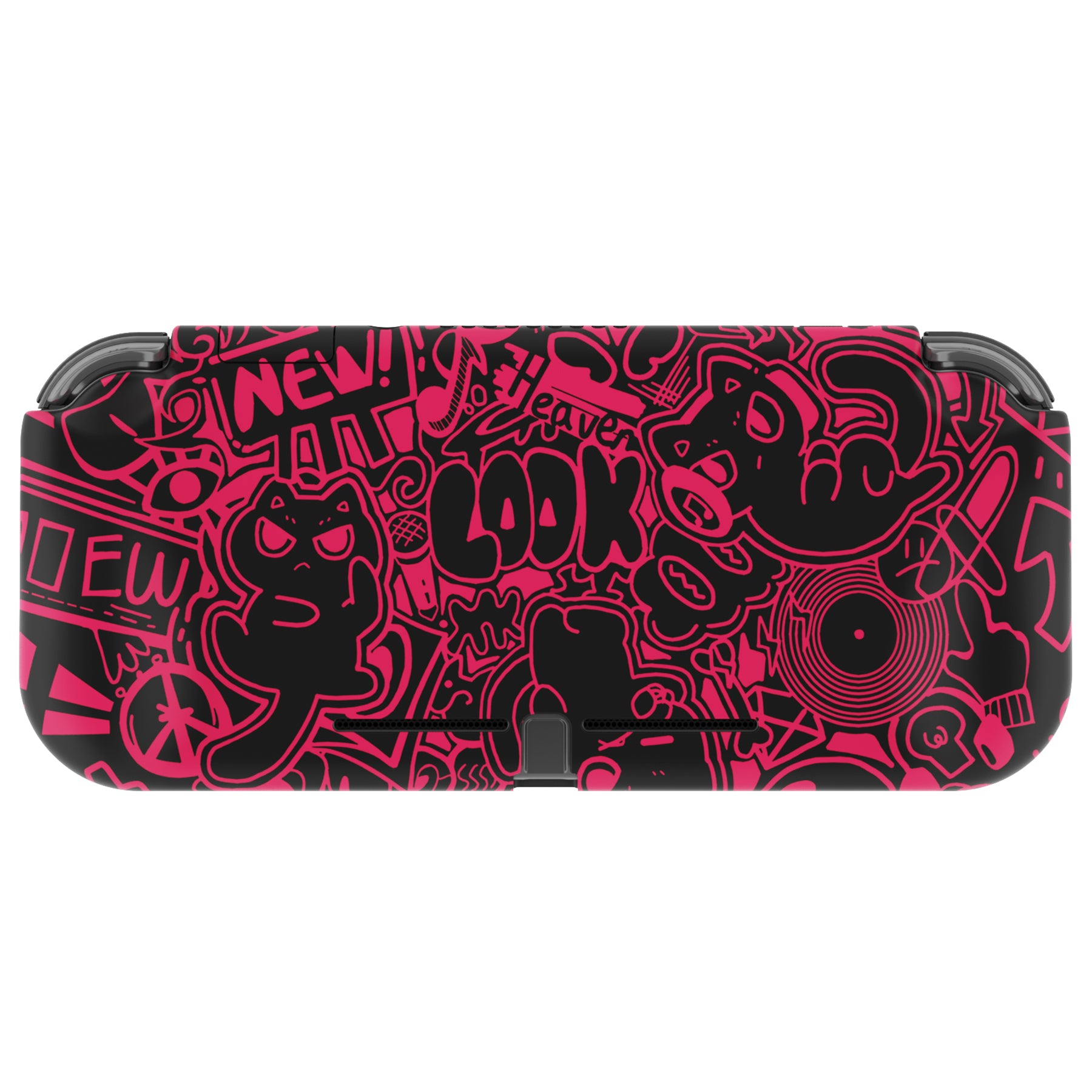 PlayVital PP&VV Hard Shell Protective Case with Screen Protector & Thumb Grip Caps & Button Caps for Nintendo Switch Lite - Black - PSLYR017 playvital