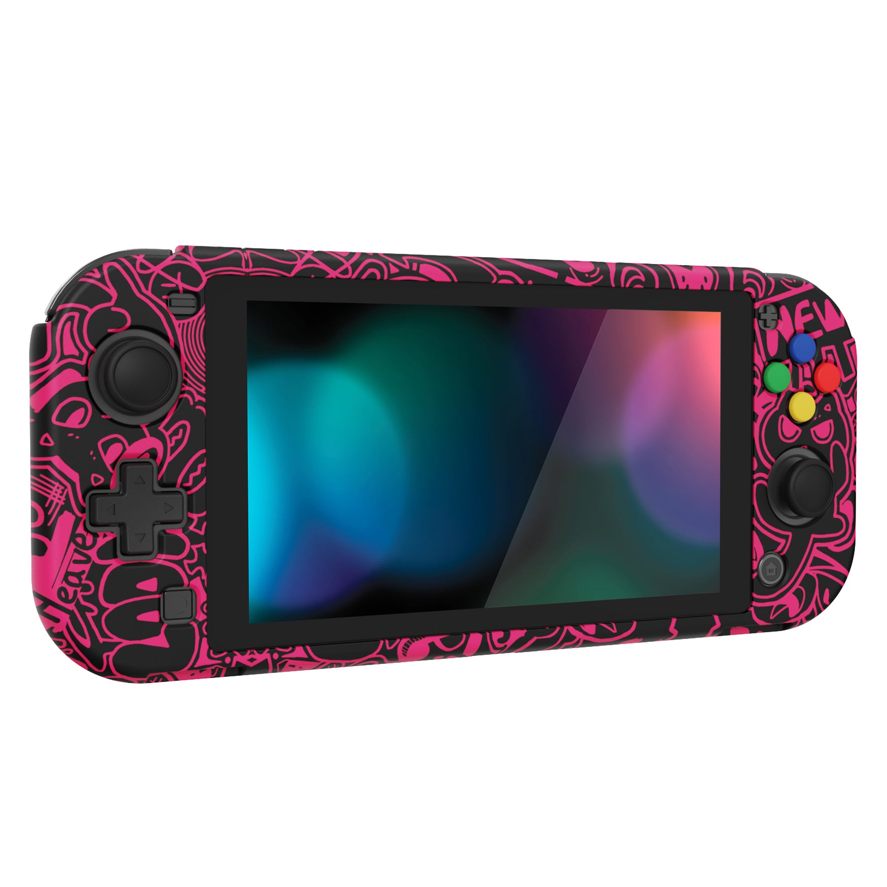 PlayVital PP&VV Hard Shell Protective Case with Screen Protector & Thumb Grip Caps & Button Caps for Nintendo Switch Lite - Black - PSLYR017 playvital