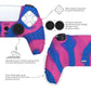 PlayVital Raging Warrior Edition Anti-slip Silicone Cover Skin with Thumbstick Caps for PS5 Wireless Controller - Pink & Purple & Blue - KZPF007 PlayVital