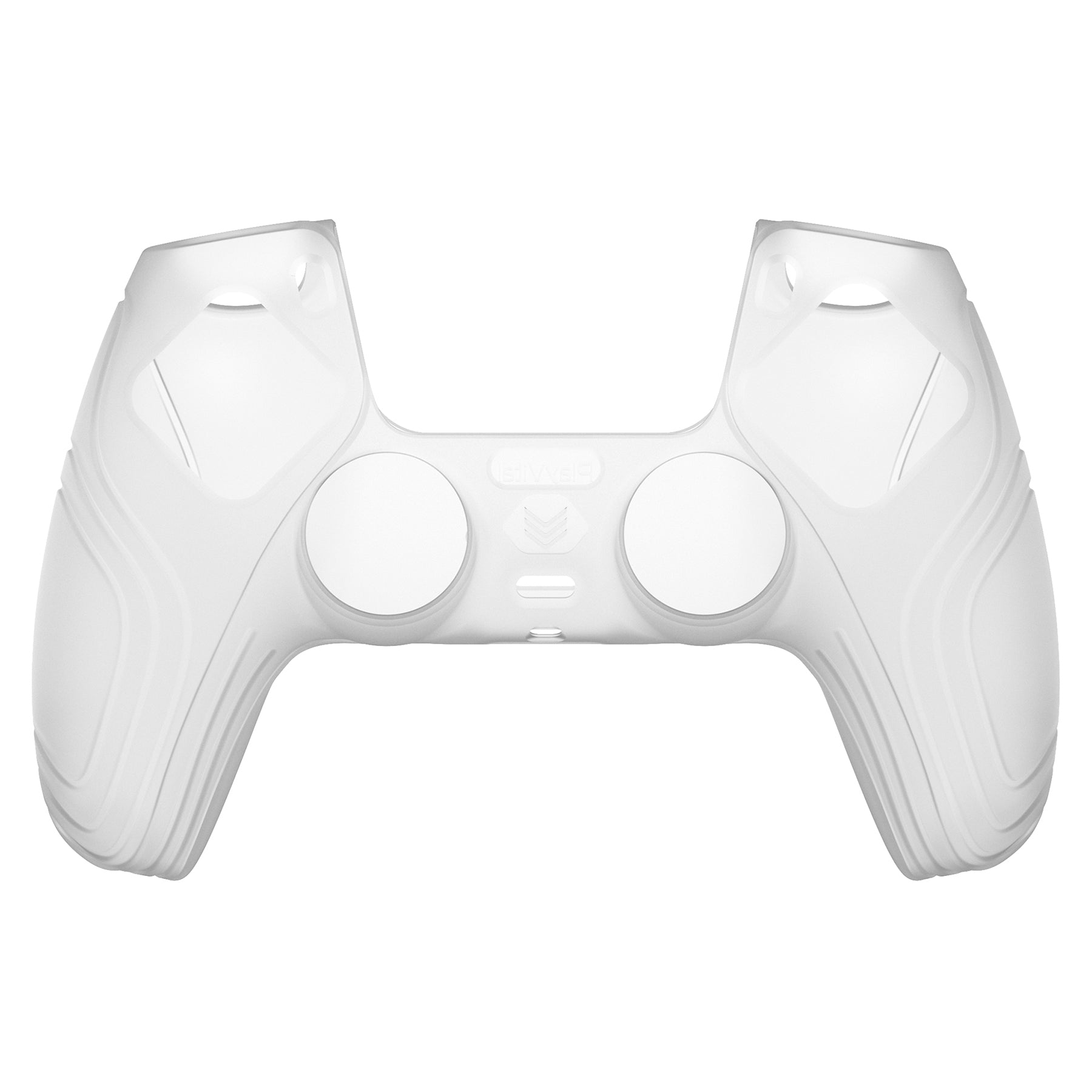 PlayVital Samurai Edition Anti-Slip Silicone Cover Skin with Thumb Grip Caps for PS5 Wireless Controller - Clear White - BWPF013 PlayVital