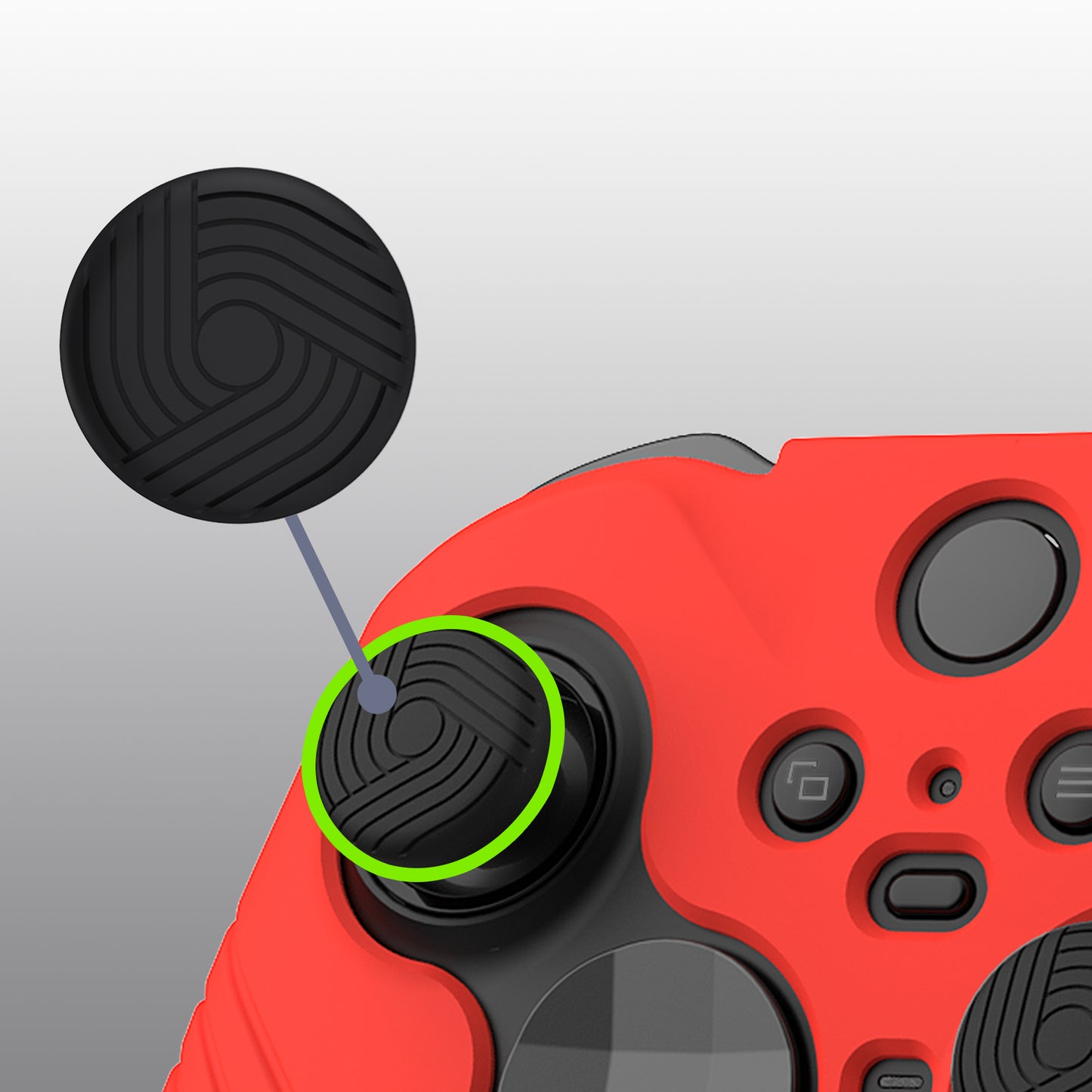 PlayVital Samurai Edition Anti Slip Silicone Case Cover with Thumb Grip Caps for Xbox Elite Series 2 Controller - Passion Red - XBE2M014 playvital