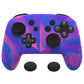 PlayVital Samurai Edition Ergonomic Anti-slip Silicone Skin Protective Case with Thumb Grip Caps for Nintendo Switch Pro Controller - Pink & Purple & Blue - EBNPP005 PlayVital