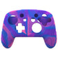 PlayVital Samurai Edition Ergonomic Anti-slip Silicone Skin Protective Case with Thumb Grip Caps for Nintendo Switch Pro Controller - Pink & Purple & Blue - EBNPP005 PlayVital