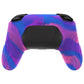 PlayVital Samurai Edition Ergonomic Anti-slip Silicone Skin Protective Case with Thumb Grip Caps for Nintendo Switch Pro Controller - Pink & Purple & Blue - EBNPP005 PlayVital