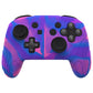 PlayVital Samurai Edition Ergonomic Anti-slip Silicone Skin Protective Case with Thumb Grip Caps for Nintendo Switch Pro Controller - Pink & Purple & Blue - EBNPP005 PlayVital