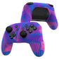 PlayVital Samurai Edition Ergonomic Anti-slip Silicone Skin Protective Case with Thumb Grip Caps for Nintendo Switch Pro Controller - Pink & Purple & Blue - EBNPP005 PlayVital