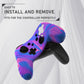 PlayVital Samurai Edition Ergonomic Anti-slip Silicone Skin Protective Case with Thumb Grip Caps for Nintendo Switch Pro Controller - Pink & Purple & Blue - EBNPP005 PlayVital