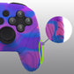 PlayVital Samurai Edition Ergonomic Anti-slip Silicone Skin Protective Case with Thumb Grip Caps for Nintendo Switch Pro Controller - Pink & Purple & Blue - EBNPP005 PlayVital