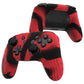 PlayVital Samurai Edition Ergonomic Anti-slip Silicone Skin Protective Case with Thumb Grip Caps for Nintendo Switch Pro Controller - Red & Black - EBNPP012 PlayVital