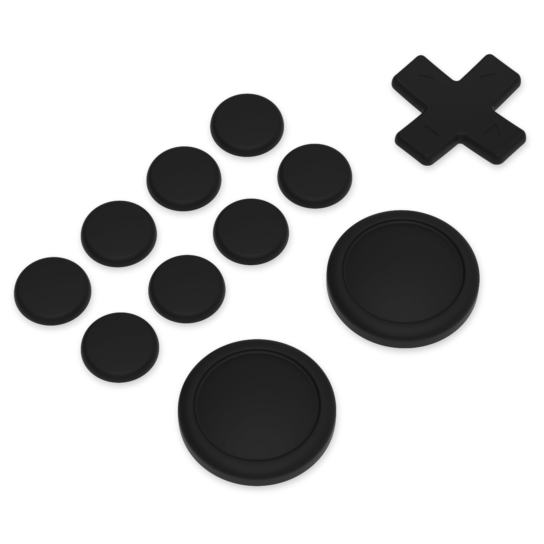 PlayVital Silicone Button Covers and Thumb Grip Set for Nintendo Switch & Switch OLED & Switch Lite ABXY Directional Key Button Caps with Switch Lite D-Pad Button Cap - Black PlayVital
