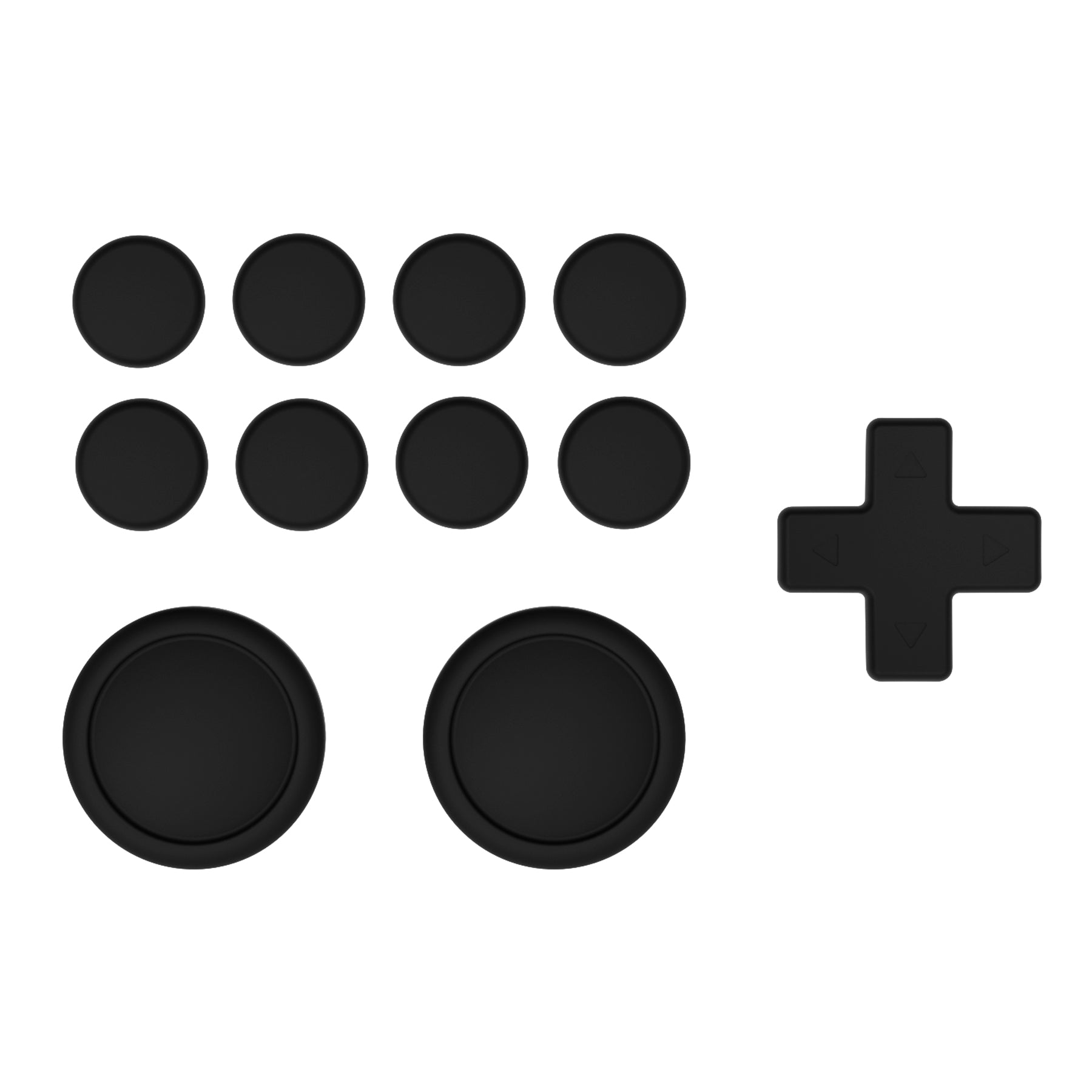 PlayVital Silicone Button Covers and Thumb Grip Set for Nintendo Switch & Switch OLED & Switch Lite ABXY Directional Key Button Caps with Switch Lite D-Pad Button Cap - Black PlayVital