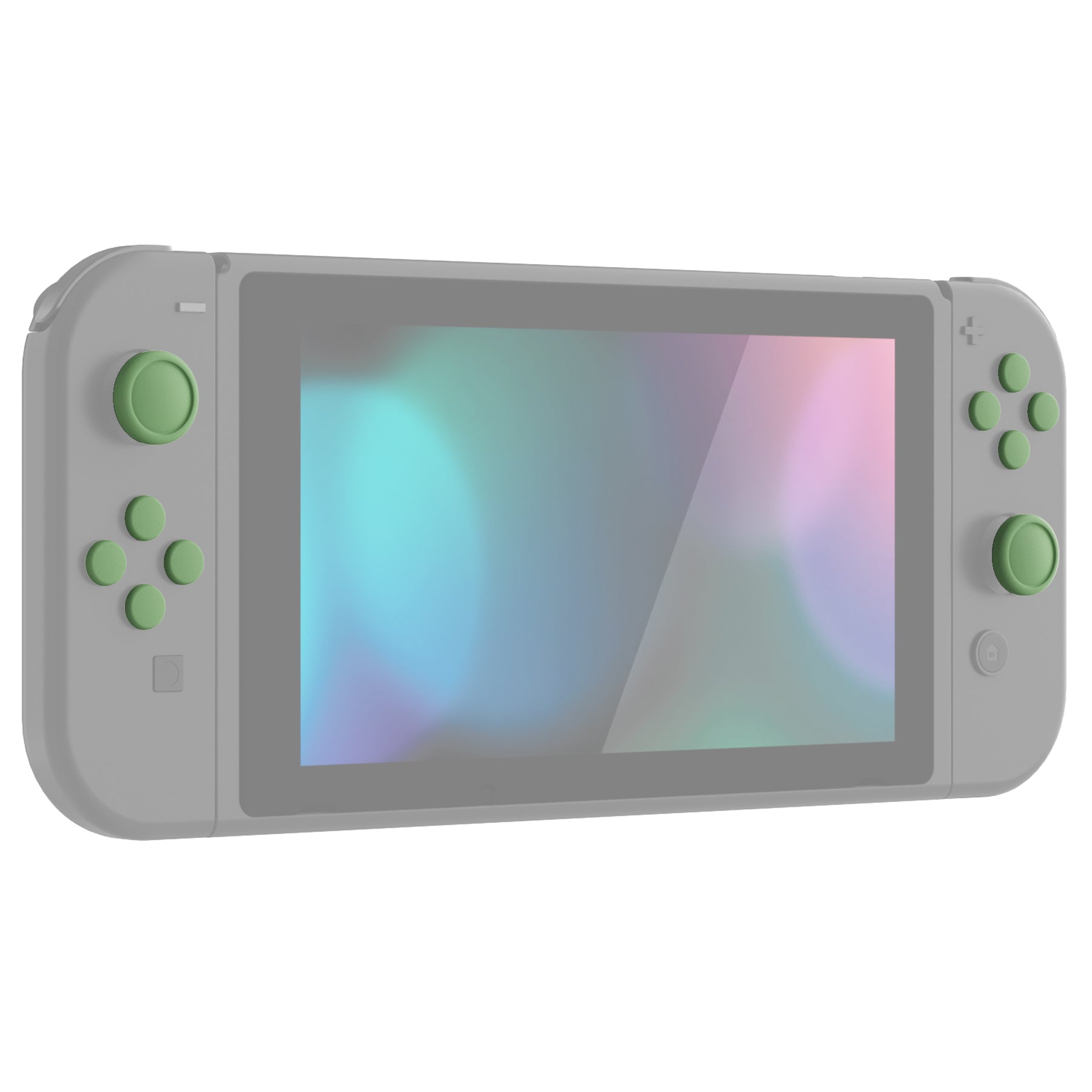 PlayVital Silicone Button Covers and Thumb Grip Set for Nintendo Switch & Switch OLED & Switch Lite ABXY Directional Key Button Caps with Switch Lite D-Pad Button Cap - Matcha Green PlayVital