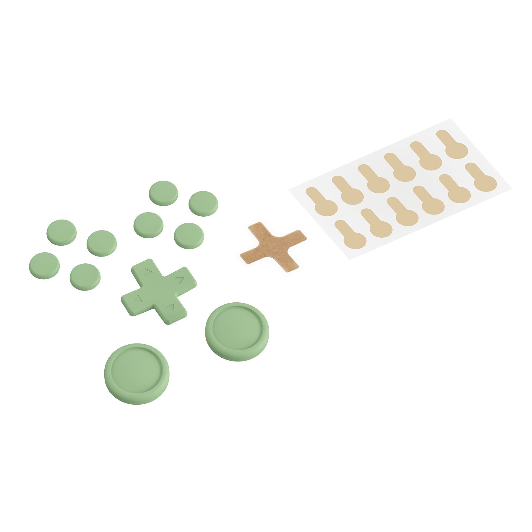 PlayVital Silicone Button Covers and Thumb Grip Set for Nintendo Switch & Switch OLED & Switch Lite ABXY Directional Key Button Caps with Switch Lite D-Pad Button Cap - Matcha Green PlayVital