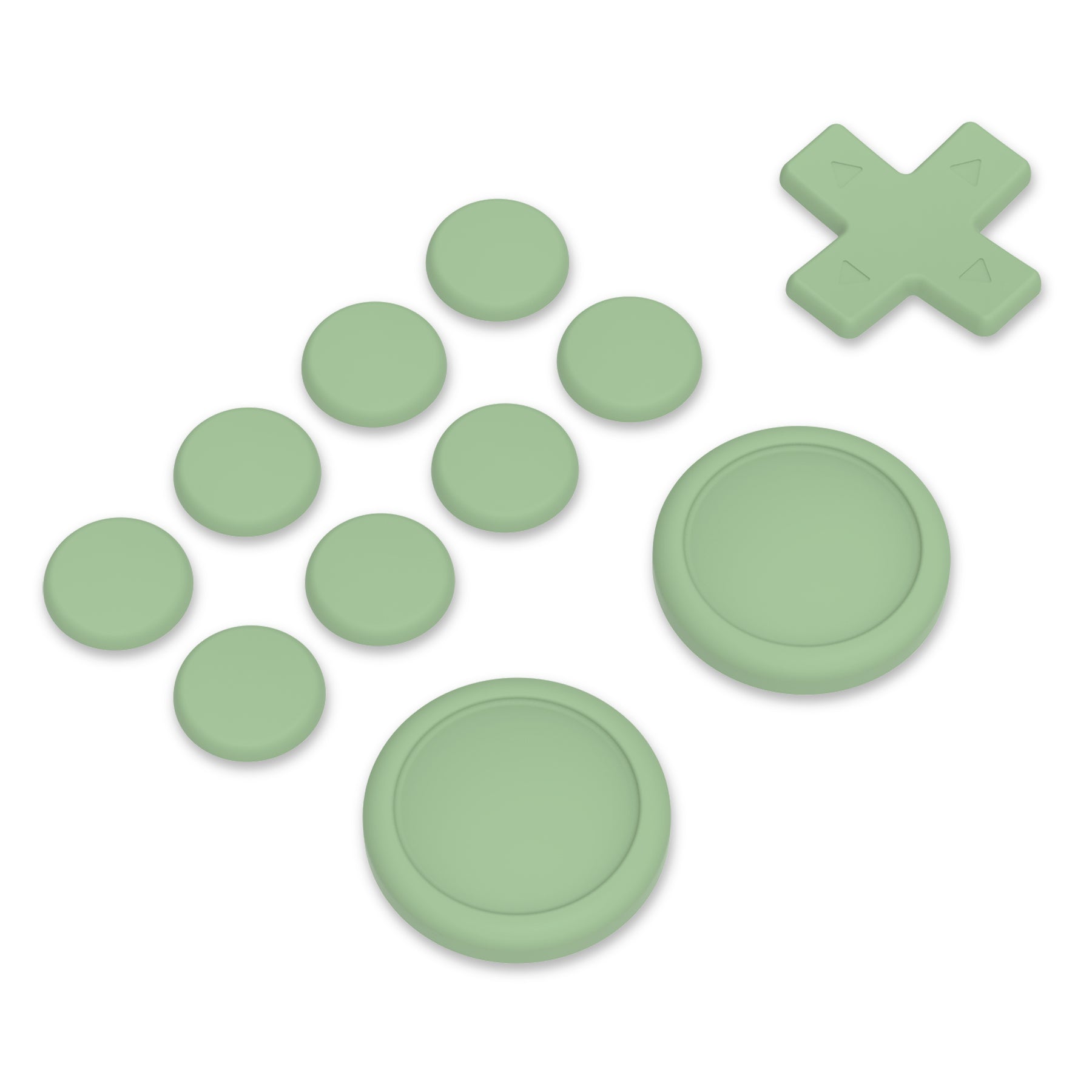 PlayVital Silicone Button Covers and Thumb Grip Set for Nintendo Switch & Switch OLED & Switch Lite ABXY Directional Key Button Caps with Switch Lite D-Pad Button Cap - Matcha Green PlayVital