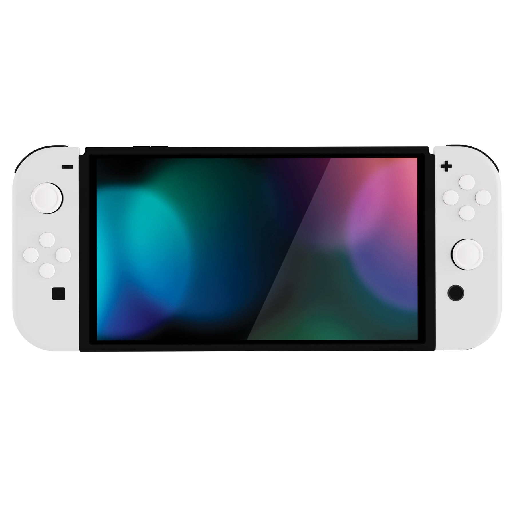 PlayVital Silicone Button Covers and Thumb Grip Set for Nintendo Switch & Switch OLED & Switch Lite ABXY Directional Key Button Caps with Switch Lite D-Pad Button Cap - White PlayVital