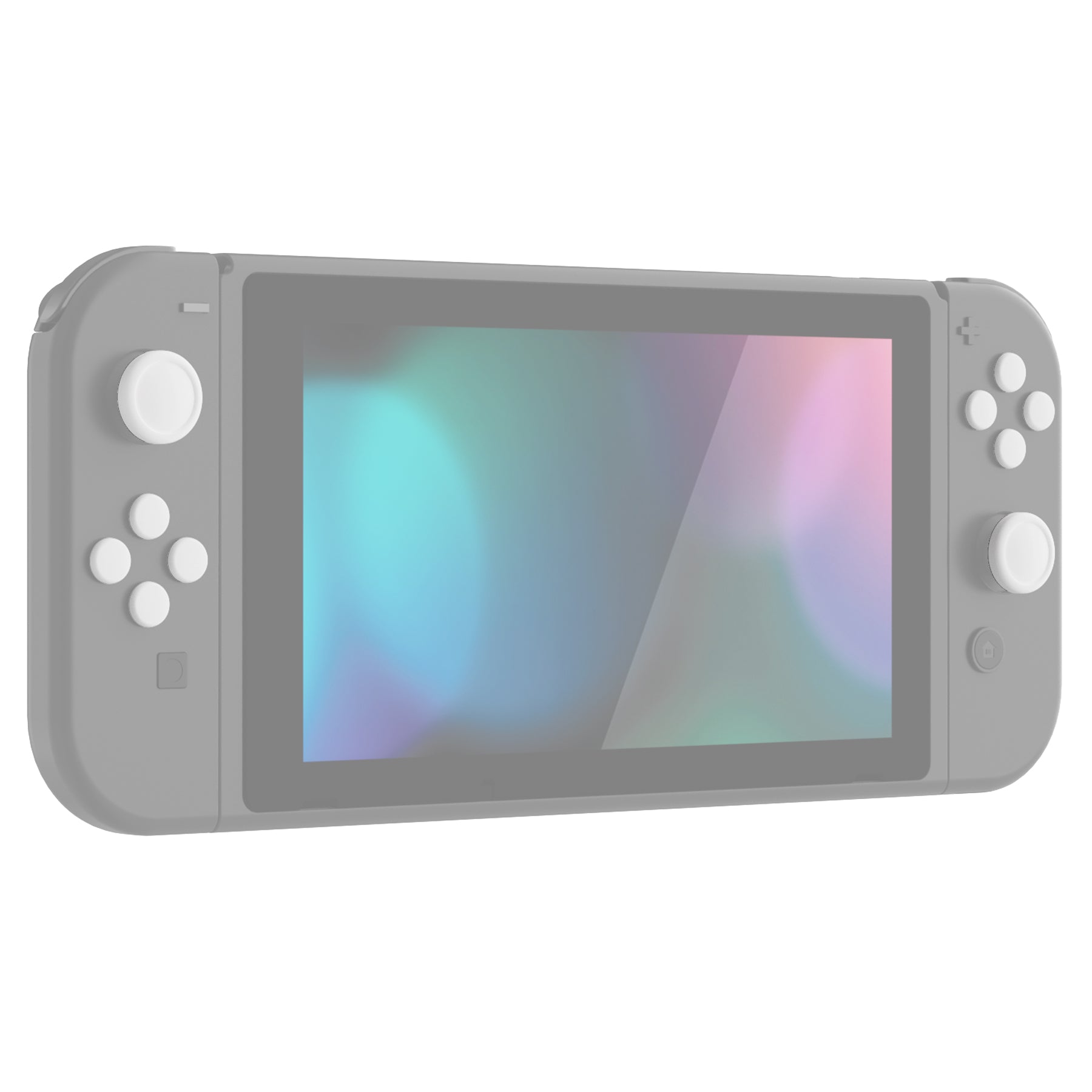 PlayVital Silicone Button Covers and Thumb Grip Set for Nintendo Switch & Switch OLED & Switch Lite ABXY Directional Key Button Caps with Switch Lite D-Pad Button Cap - White PlayVital
