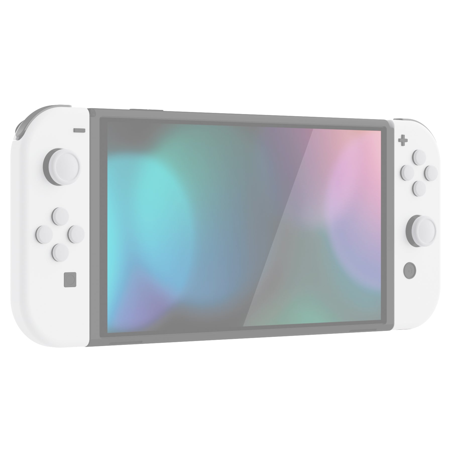 PlayVital Silicone Button Covers and Thumb Grip Set for Nintendo Switch & Switch OLED & Switch Lite ABXY Directional Key Button Caps with Switch Lite D-Pad Button Cap - White PlayVital