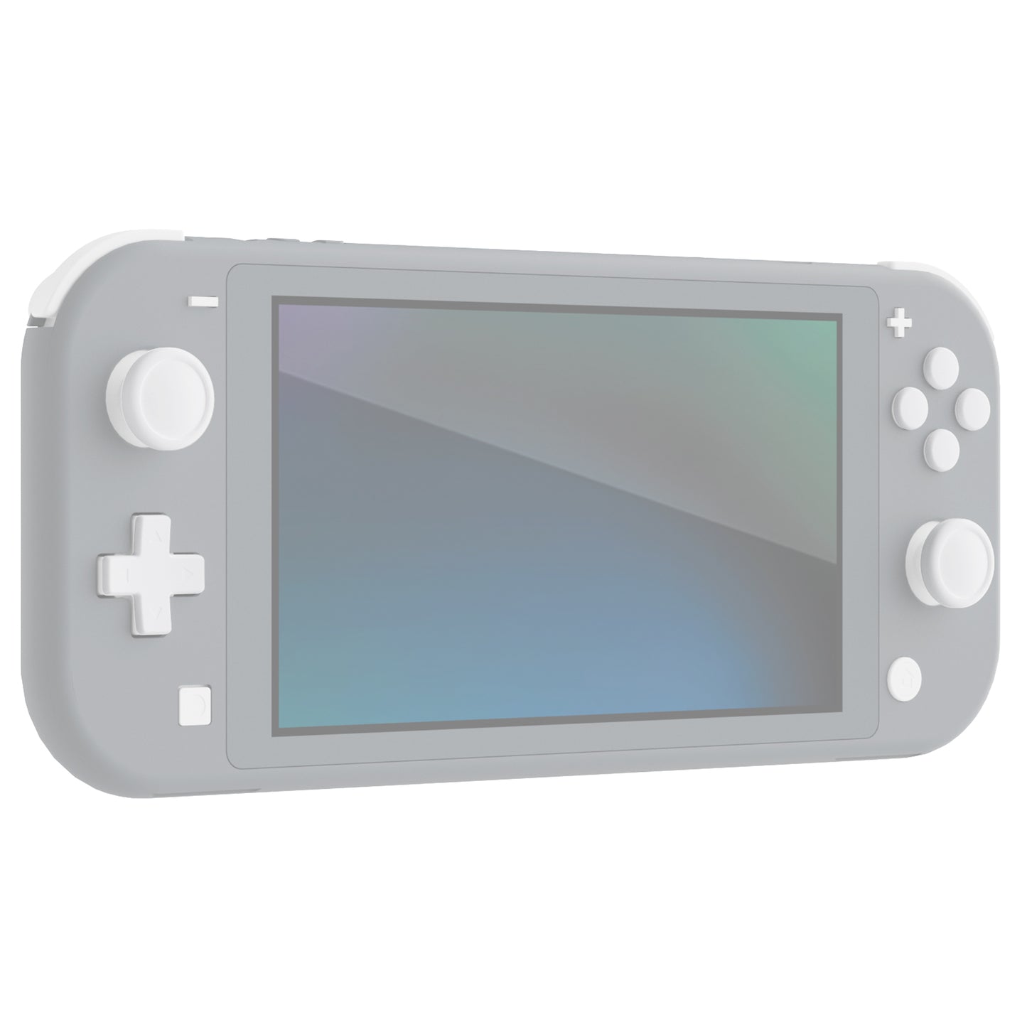 PlayVital Silicone Button Covers and Thumb Grip Set for Nintendo Switch & Switch OLED & Switch Lite ABXY Directional Key Button Caps with Switch Lite D-Pad Button Cap - White PlayVital