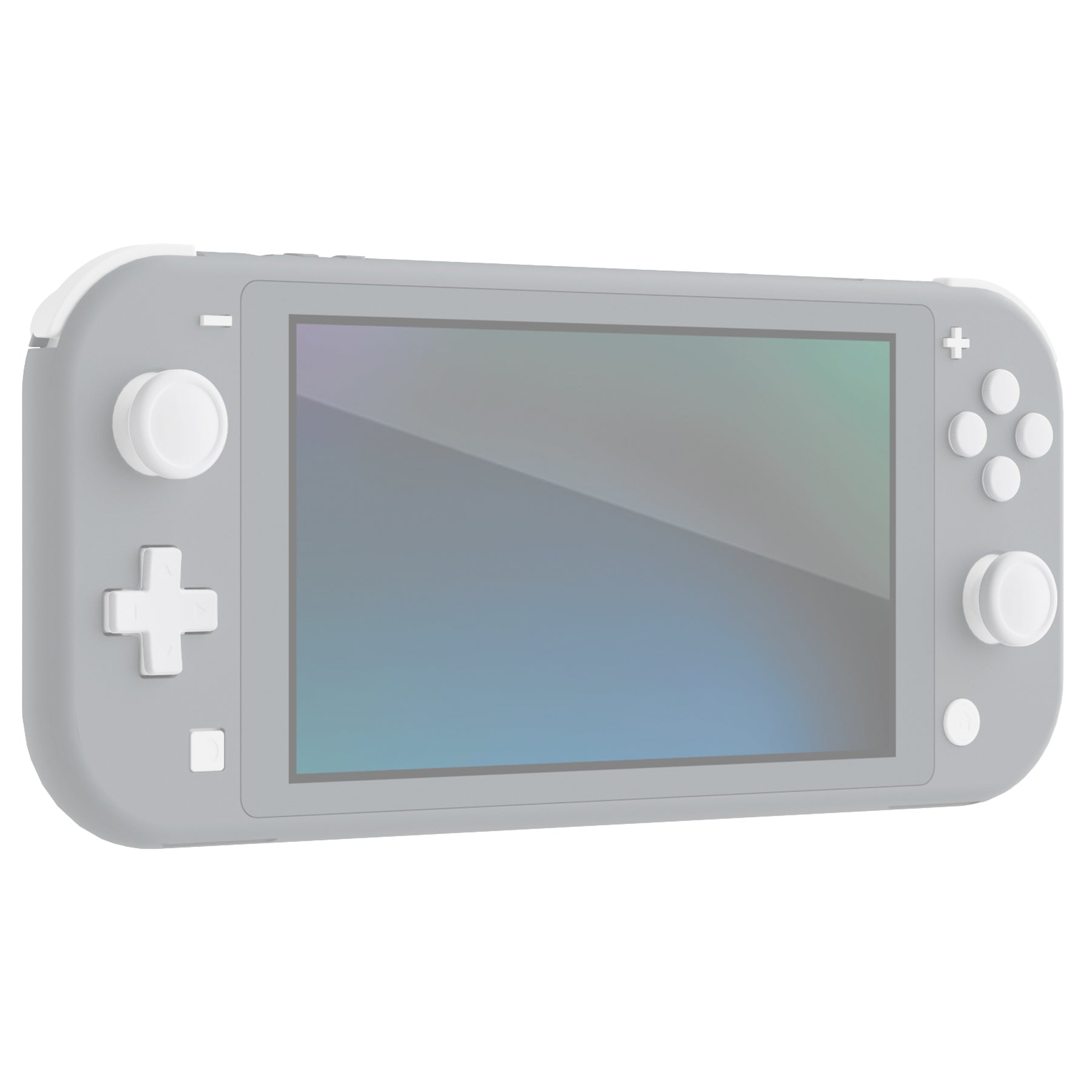 PlayVital Silicone Button Covers and Thumb Grip Set for Nintendo Switch & Switch OLED & Switch Lite ABXY Directional Key Button Caps with Switch Lite D-Pad Button Cap - White PlayVital