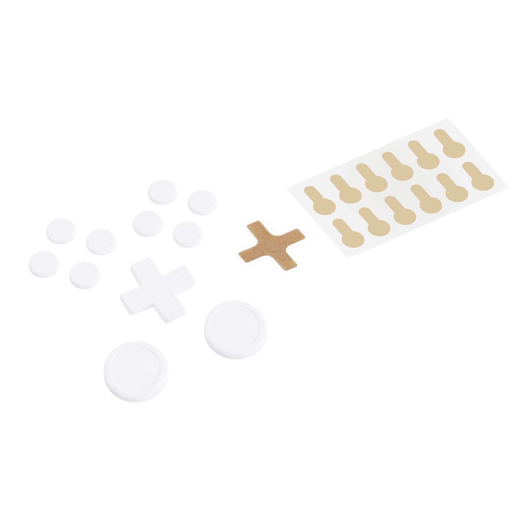 PlayVital Silicone Button Covers and Thumb Grip Set for Nintendo Switch & Switch OLED & Switch Lite ABXY Directional Key Button Caps with Switch Lite D-Pad Button Cap - White PlayVital