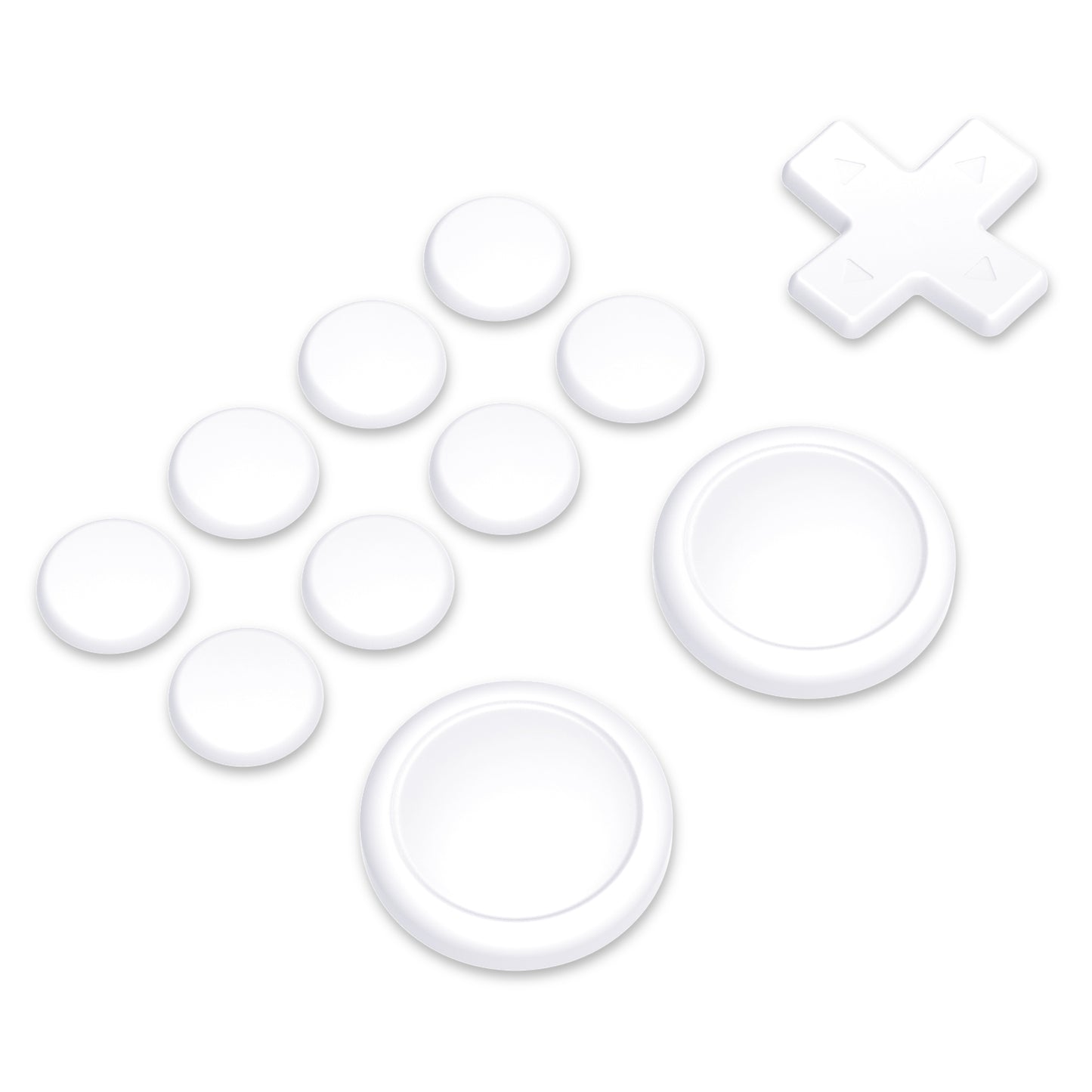 PlayVital Silicone Button Covers and Thumb Grip Set for Nintendo Switch & Switch OLED & Switch Lite ABXY Directional Key Button Caps with Switch Lite D-Pad Button Cap - White PlayVital