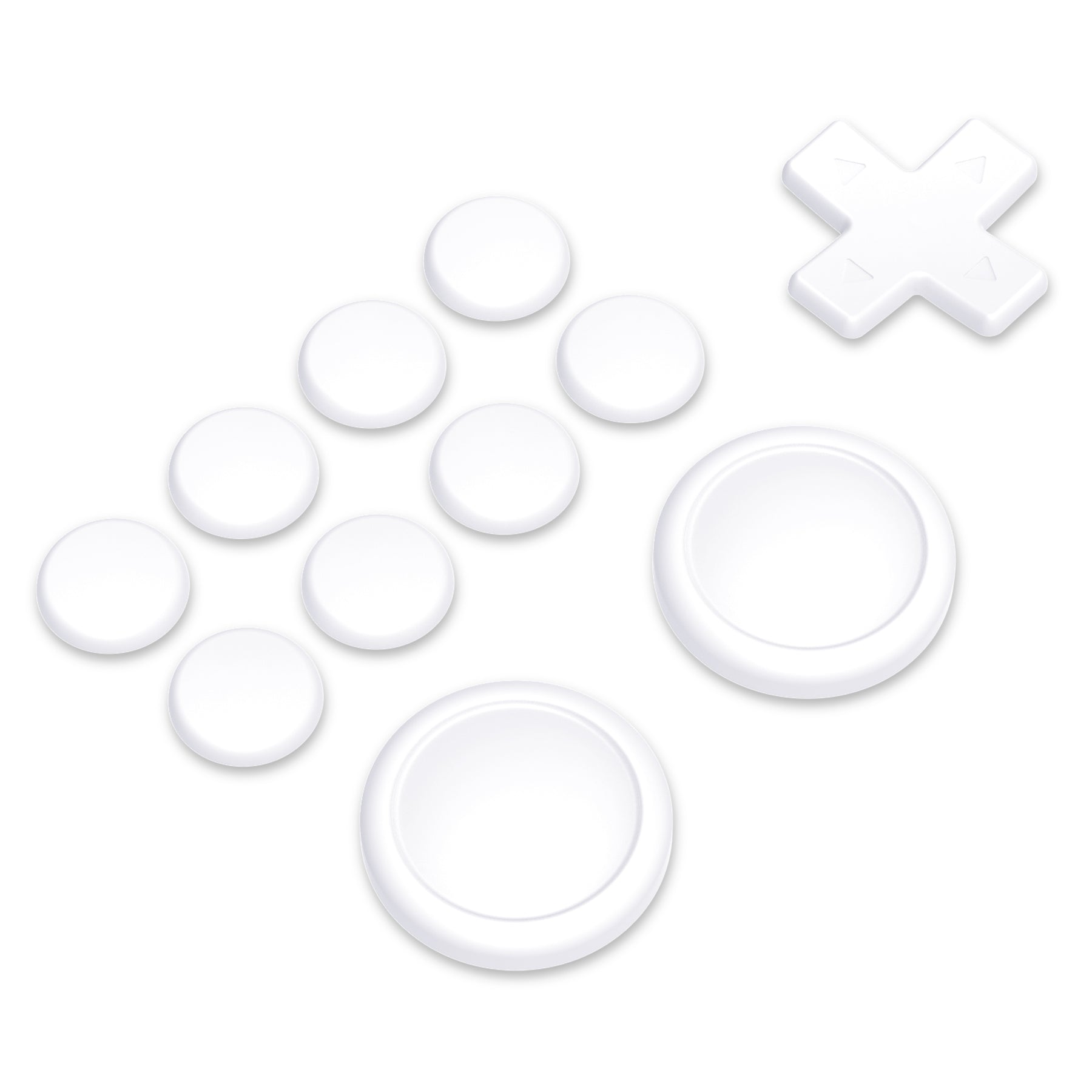 PlayVital Silicone Button Covers and Thumb Grip Set for Nintendo Switch & Switch OLED & Switch Lite ABXY Directional Key Button Caps with Switch Lite D-Pad Button Cap - White PlayVital