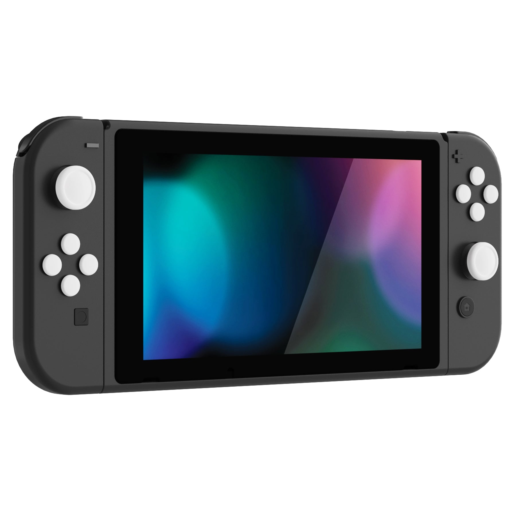 PlayVital Silicone Button Covers and Thumb Grip Set for Nintendo Switch & Switch OLED & Switch Lite ABXY Directional Key Button Caps with Switch Lite D-Pad Button Cap - White PlayVital