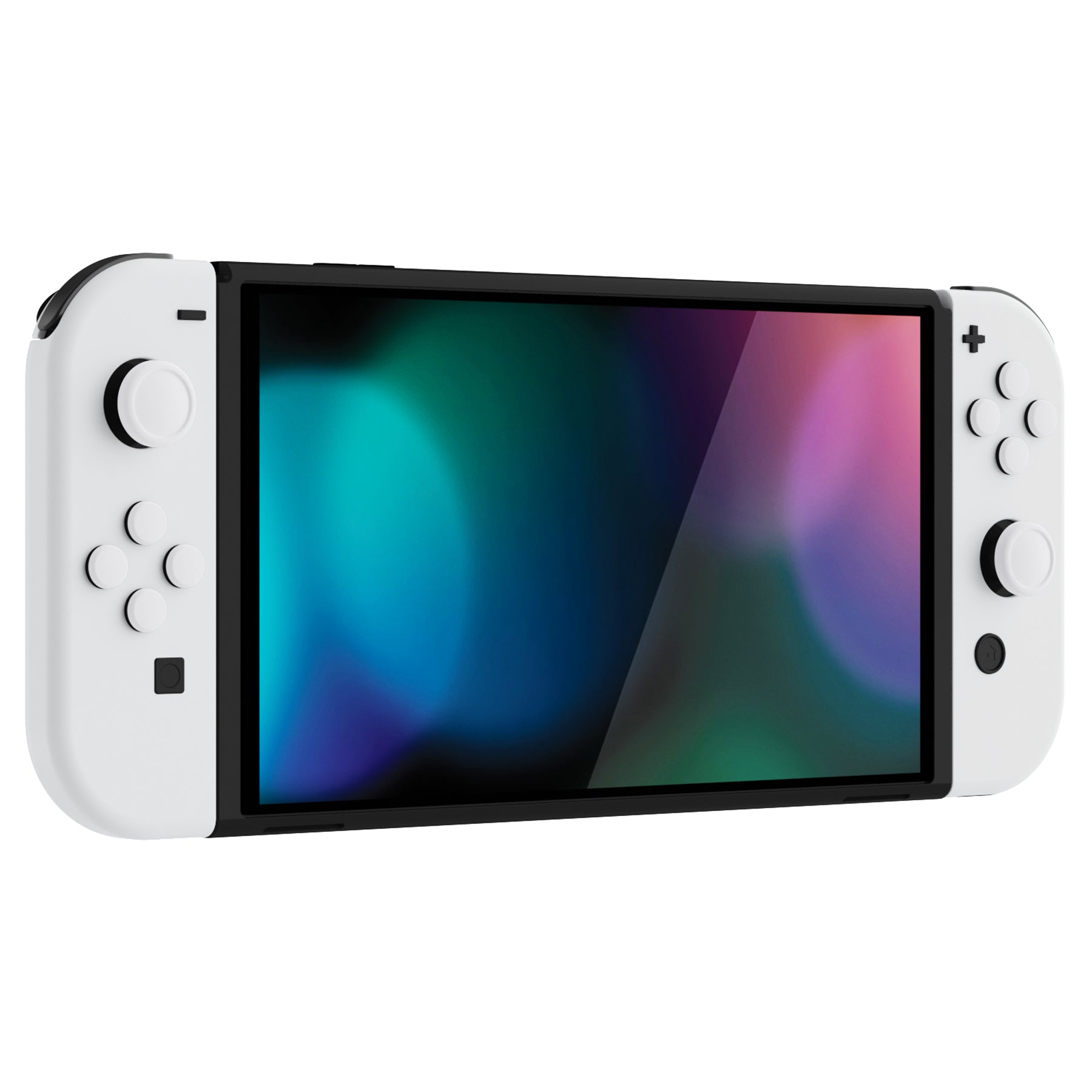 PlayVital Silicone Button Covers and Thumb Grip Set for Nintendo Switch & Switch OLED & Switch Lite ABXY Directional Key Button Caps with Switch Lite D-Pad Button Cap - White PlayVital