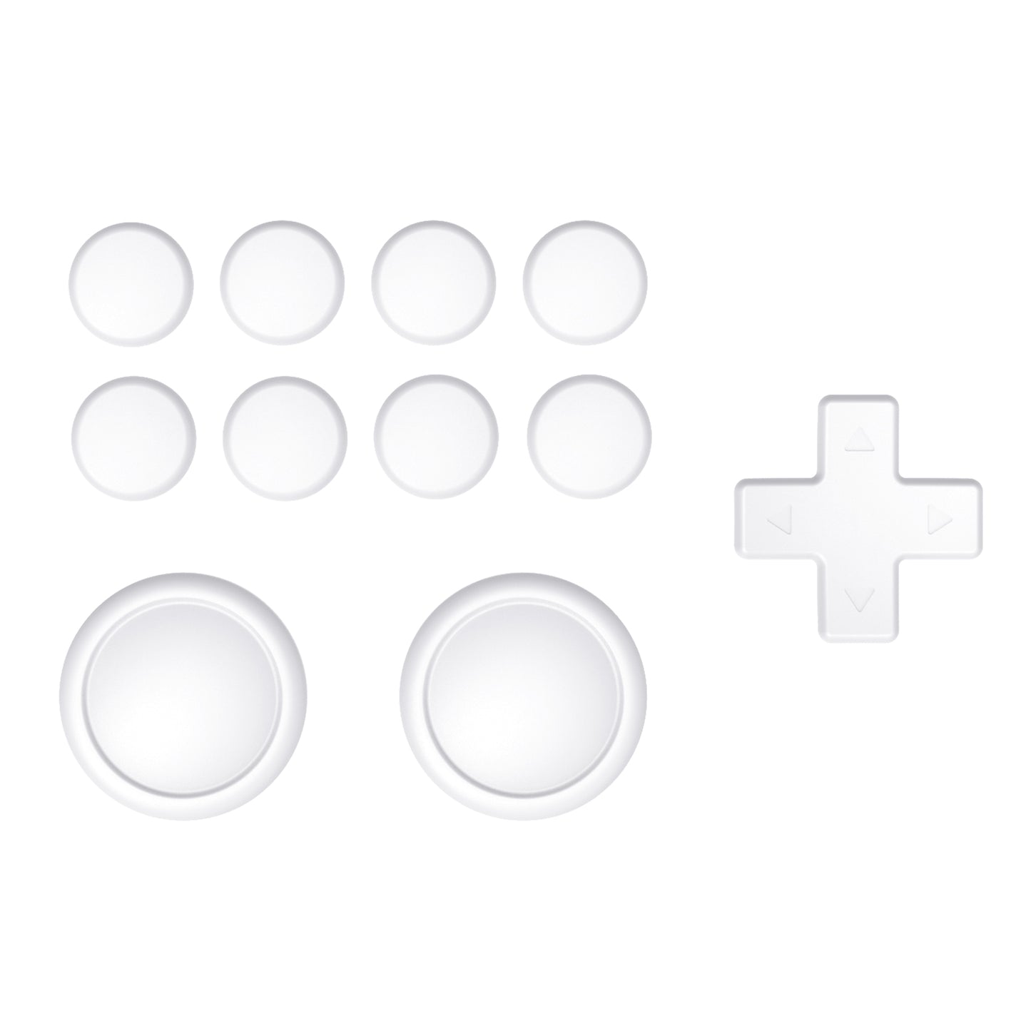 PlayVital Silicone Button Covers and Thumb Grip Set for Nintendo Switch & Switch OLED & Switch Lite ABXY Directional Key Button Caps with Switch Lite D-Pad Button Cap - White PlayVital