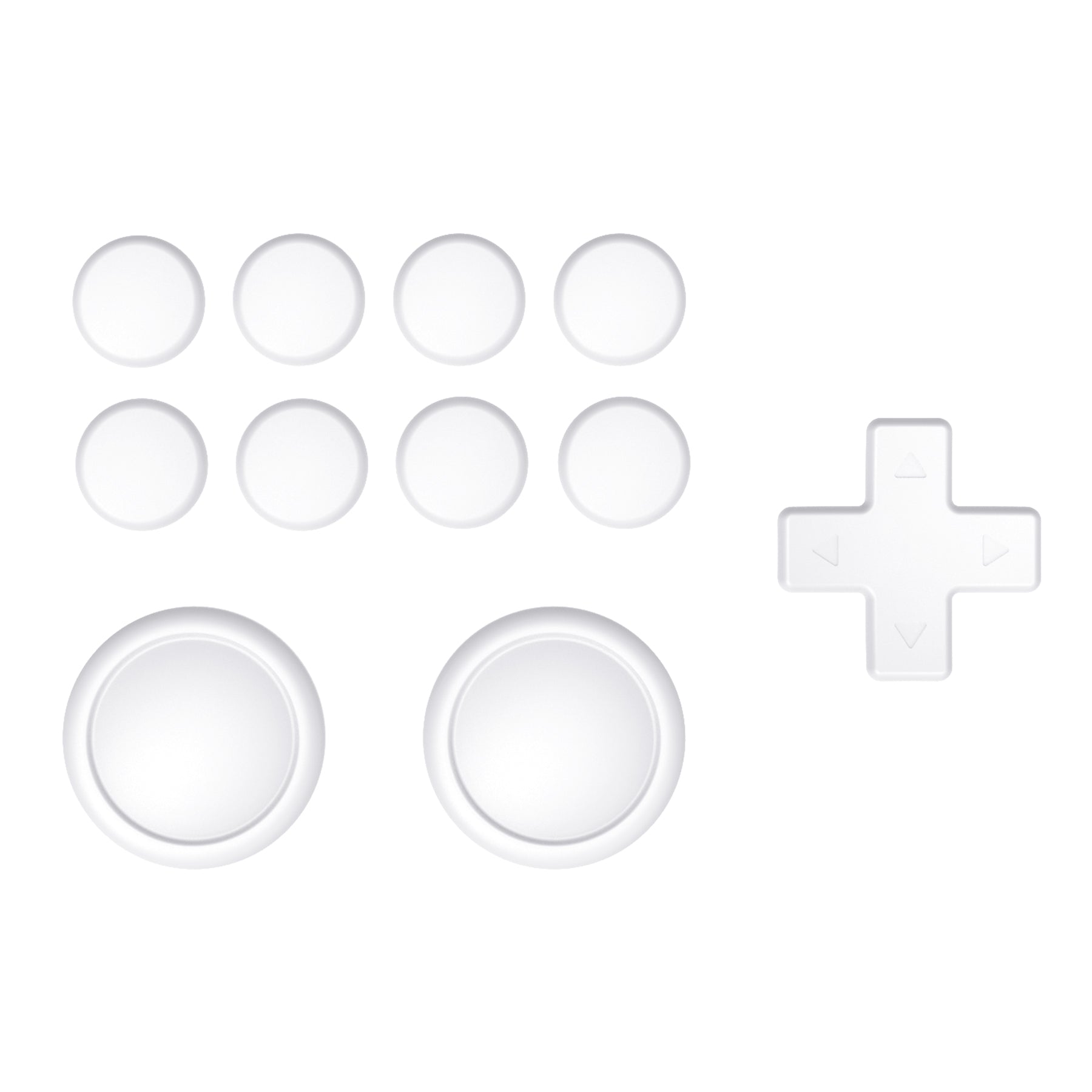 PlayVital Silicone Button Covers and Thumb Grip Set for Nintendo Switch & Switch OLED & Switch Lite ABXY Directional Key Button Caps with Switch Lite D-Pad Button Cap - White PlayVital