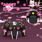 PlayVital Sweetheart Kitty Series Silicone Cover with 6 Joystick Caps and 6 Sticker for PS5 Controller, Soft Anti-Slip Full Protection Grip Skin Compatible with PS5 Charging Dock - Black