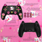 PlayVital Sweetheart Kitty Series Silicone Cover with 6 Joystick Caps and 6 Sticker for PS5 Controller, Soft Anti-Slip Full Protection Grip Skin Compatible with PS5 Charging Dock - Black