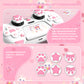 PlayVital Sweetheart Kitty Series Silicone Cover with 6 Joystick Caps and 6 Sticker for PS5 Controller, Soft Anti-Slip Full Protection Grip Skin Compatible with PS5 Charging Dock - White
