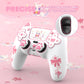 PlayVital Sweetheart Kitty Series Silicone Cover with 6 Joystick Caps and 6 Sticker for PS5 Controller, Soft Anti-Slip Full Protection Grip Skin Compatible with PS5 Charging Dock - White
