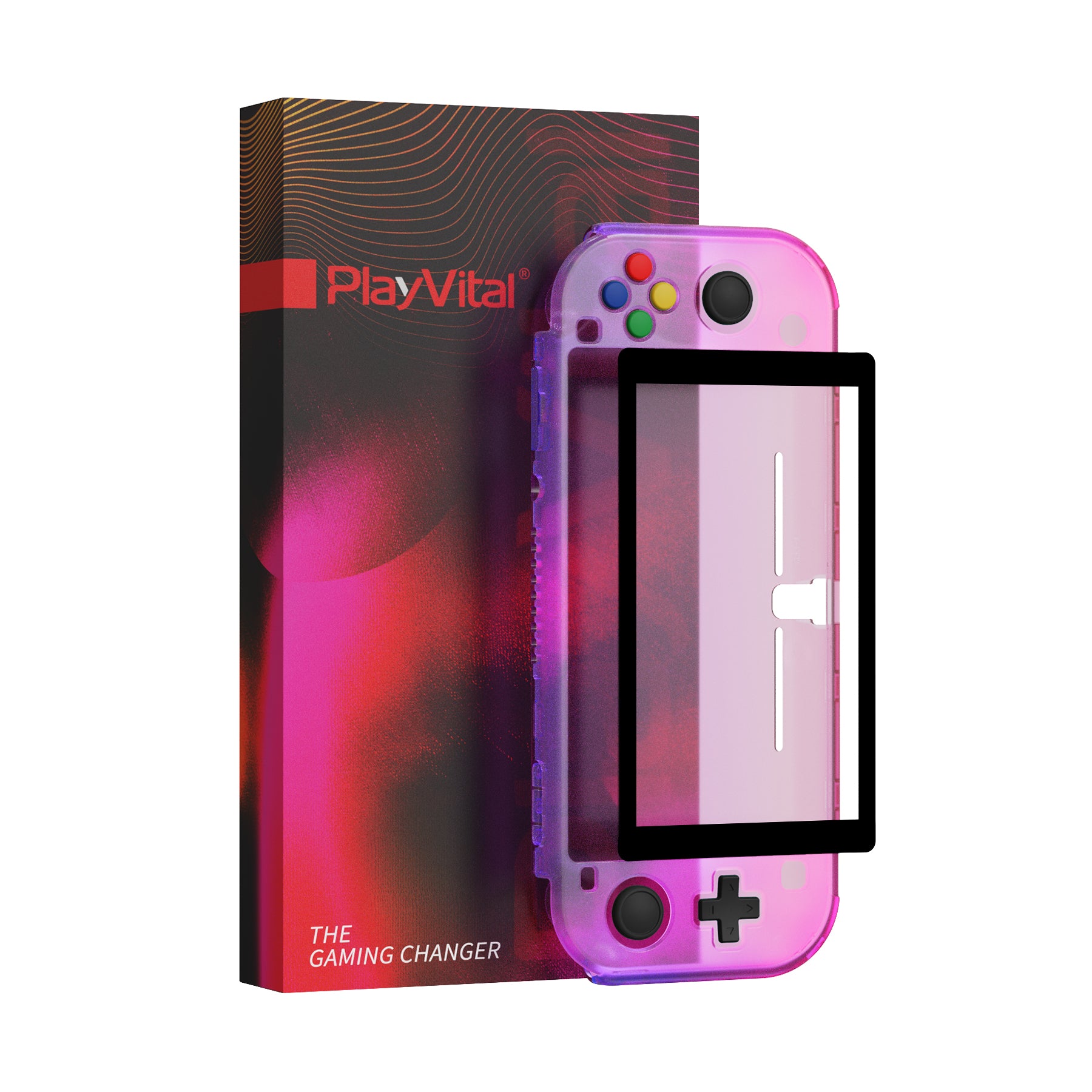 PlayVital ZealProtect Hard Shell Protective Case with Screen Protector & Thumb Grip Caps & Button Caps for NS Switch Lite - Gradient Purple Yellow - PSLYP3015 (Copy) playvital