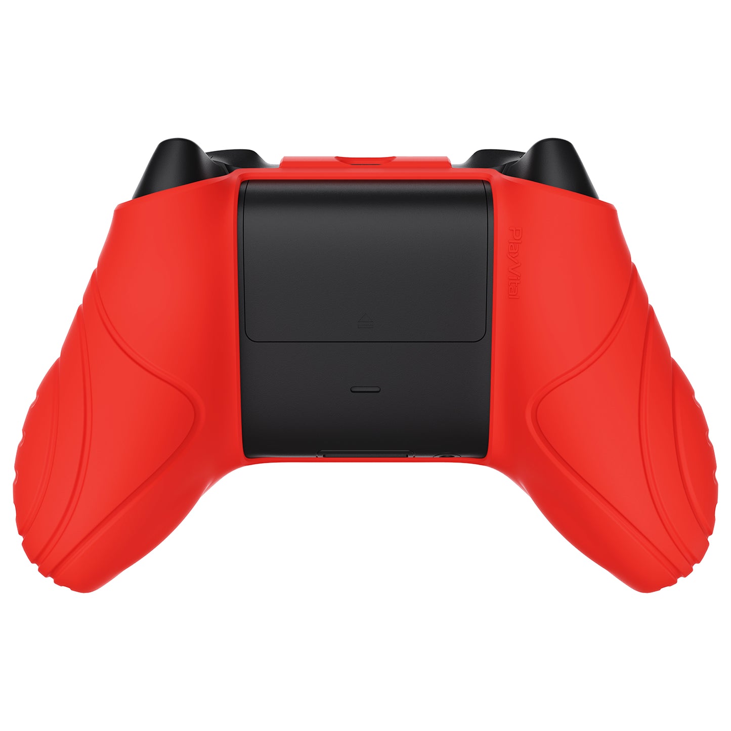 PlayVital Samurai Edition Passion Red Anti-slip Controller Grip Silicone Skin, Ergonomic Soft Rubber Protective Case Cover for Xbox Series S/X Controller with Black Thumb Stick Caps - WAX3014 PlayVital