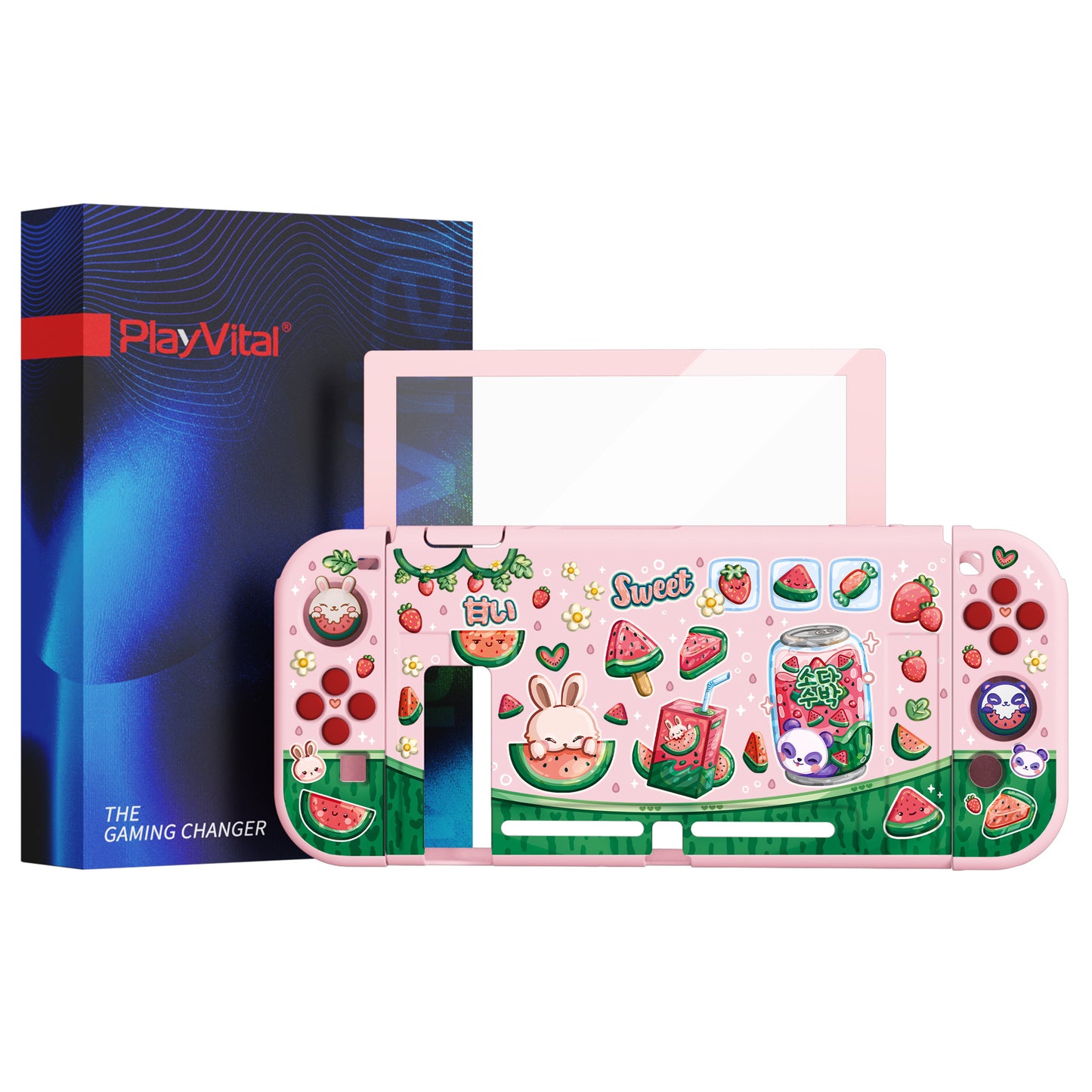PlayVital ZealProtect Watermelon Sweet Treats Soft Protective Case for Nintendo Switch - RNSYV6043 playvital