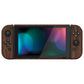 PlayVital Wooden Grain Back Cover for Nintendo Switch Console, NS Joycon Handheld Controller Separable Protector Hard Shell, Soft Touch Customized Dockable Protective Case for Nintendo Switch - NTS202 PlayVital