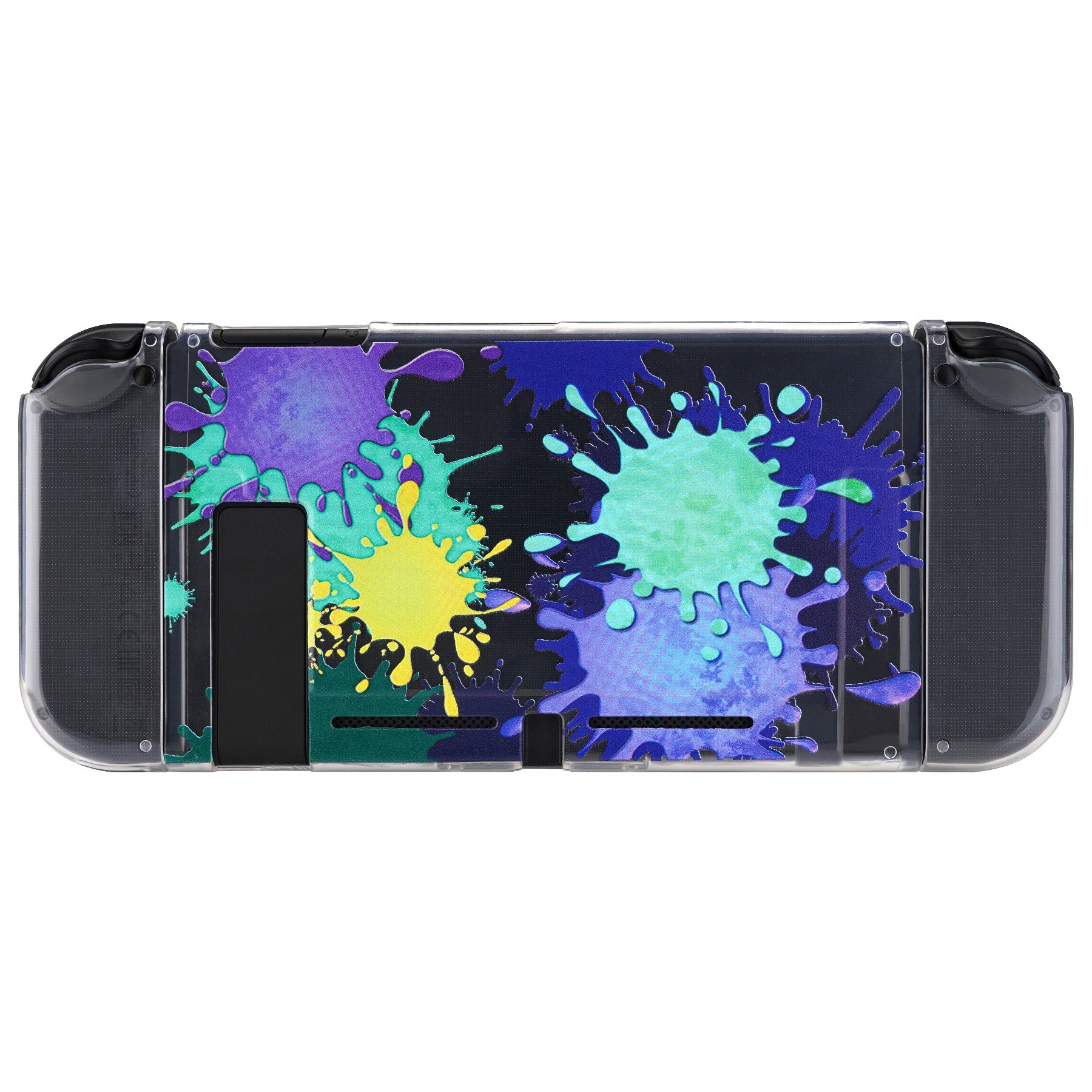 PlayVital Protective Case for Nintendo Switch, Soft TPU Slim Case Cover for Nintendo Switch Console with Colorful ABXY Direction Button Caps - Splattering Paint - NTU6030 PlayVital