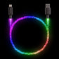 PlayVital 6.56FT Illuminated Charging Cable for ps5 Controller, USB Type C Charging Cord for Gamepad, Universal LED Light Up Data Cord for Xbox Core/Elite Series 2 / Switch Pro Controller- PFLED14 PlayVital