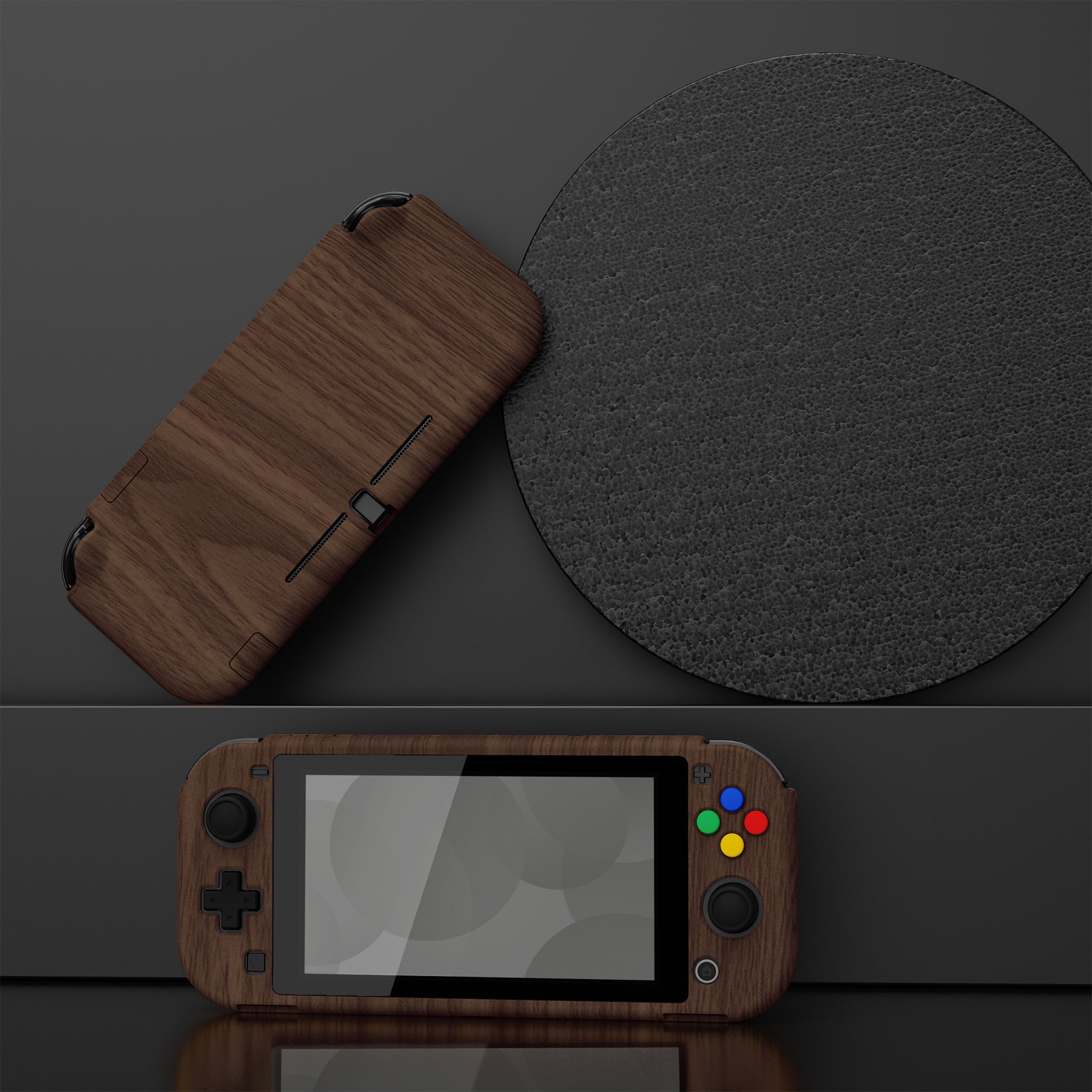 PlayVital Wooden Grain Protective Grip Case for Nintendo Switch Lite, Hard Cover Protector for Nintendo Switch Lite - Screen Protector & Thumb Grips & Buttons Stickers Included - YYNLS002 PlayVital