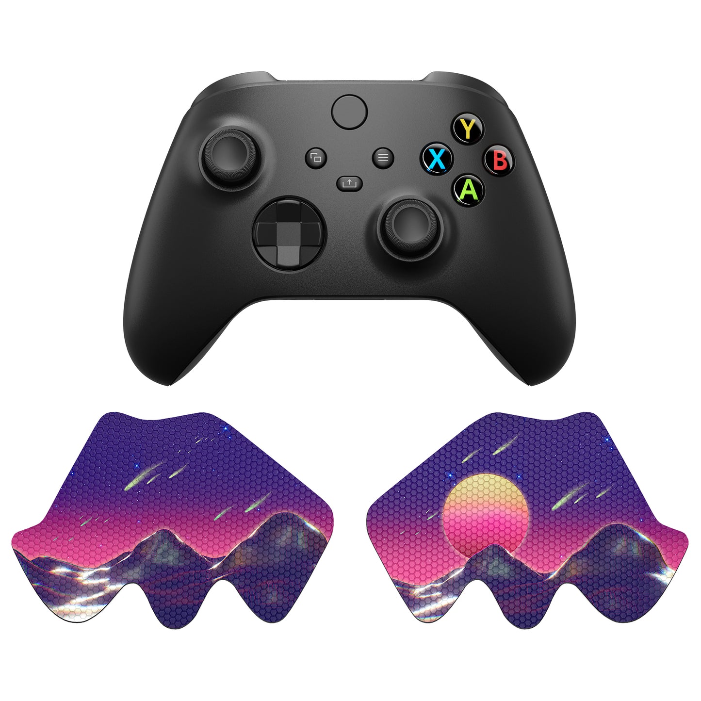 PlayVital Anti-Skid Sweat-Absorbent Controller Grip for Xbox Series X/S Controller, Professional Textured Soft Rubber Pads Handle Grips for Xbox Core Wireless Controller - The Cyber Moon - X3PJ035 PlayVital