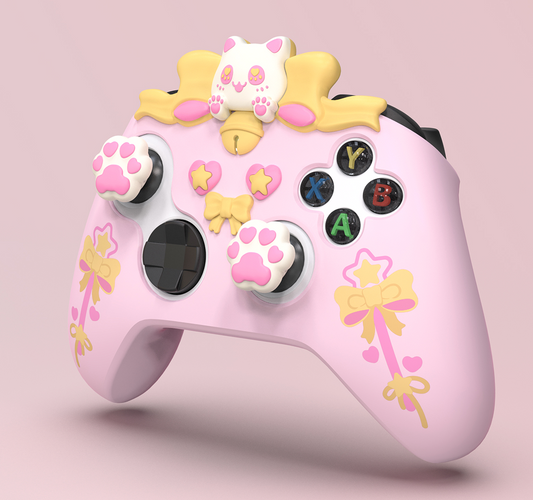 PlayVital Sweetheart Kitty Series Silicone Cover with Thumb Grips and Stickers for Xbox Series X/S Controller & Xbox Core Wireless Controller - White - XEEX3P002 PlayVital