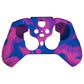 PlayVital Samurai Edition Anti Slip Silicone Case Cover for Xbox Elite Wireless Controller Series 2, Ergonomic Soft Rubber Skin Protector for Xbox Elite Series 2 with Thumb Grip Caps - Pink & Purple & Blue - XBE2M006 playvital