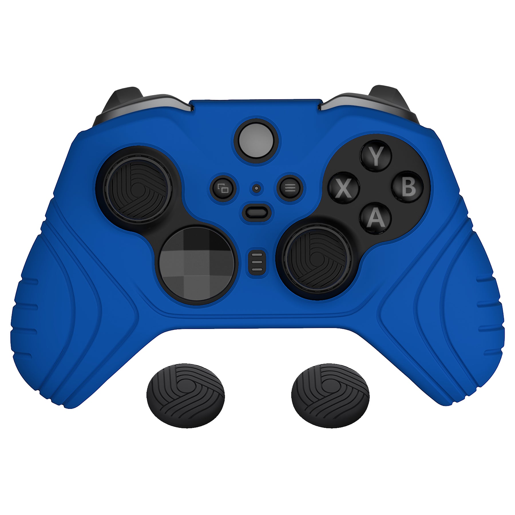 PlayVital Samurai Edition Anti Slip Silicone Case Cover for Xbox Elite Wireless Controller Series 2, Ergonomic Soft Rubber Skin Protector for Xbox Elite Series 2 with Thumb Grip Caps - Blue - XBE2M008 playvital