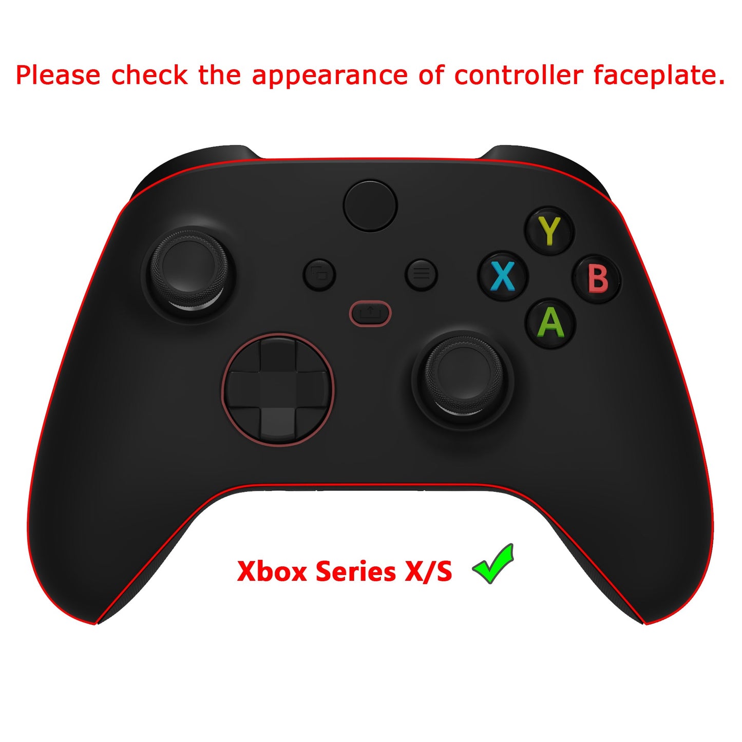 PlayVital Black Anti-Skid Sweat-Absorbent Controller Grip for Xbox Series X/S Controller, Professional Textured Soft Rubber Pads Handle Grips for Xbox Series X/S Controller - X3PJ001 PlayVital