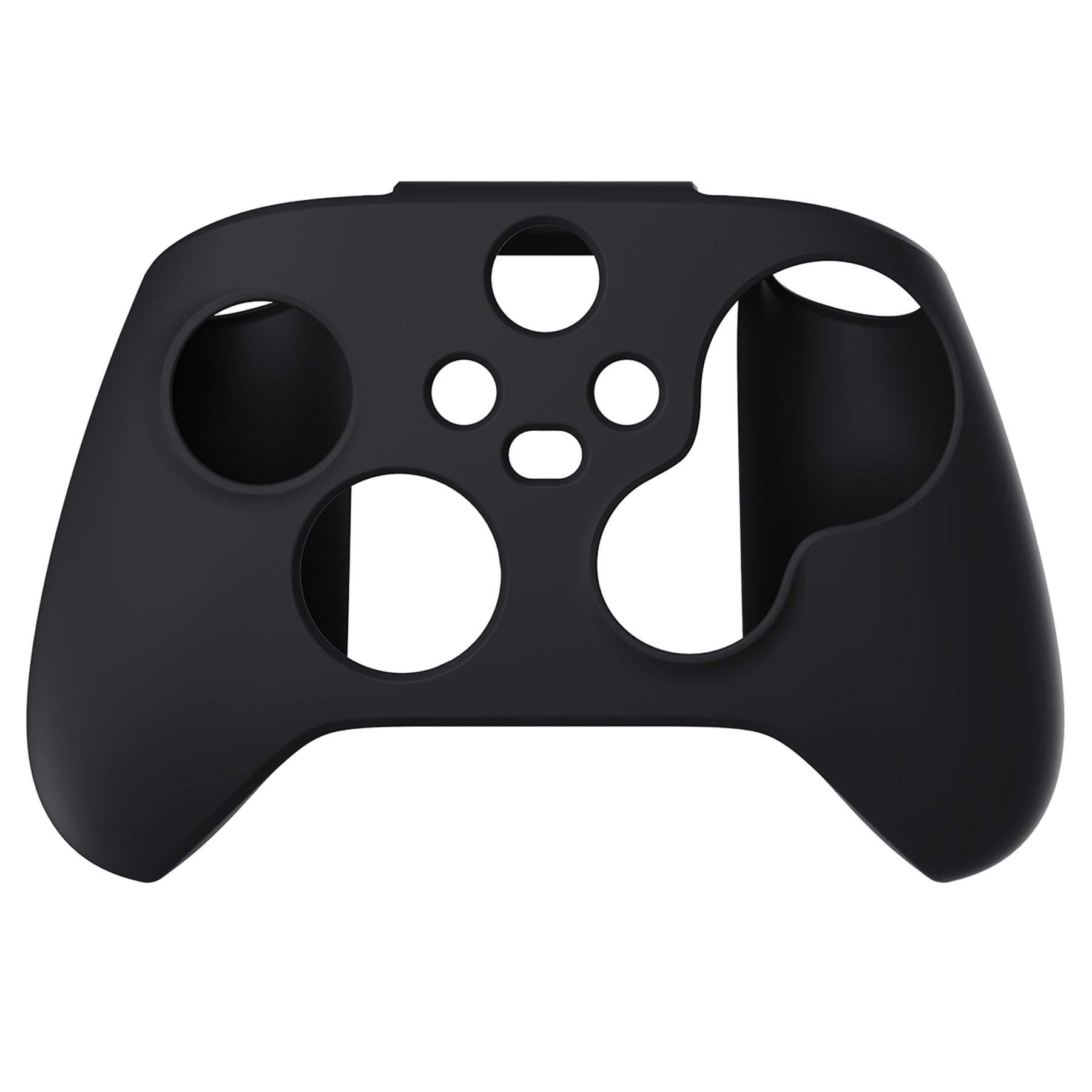 PlayVital Black Pure Series Anti-Slip Silicone Cover Skin for Xbox Series X Controller, Soft Rubber Case Protector for Xbox Series S Controller with Black Thumb Grip Caps - BLX3001 PlayVital